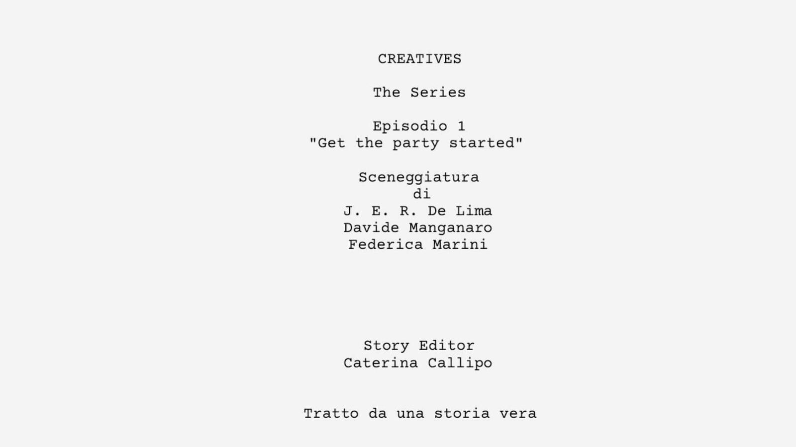 Copertina sceneggiatura Creatives Episodio 1